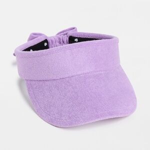Bow Tie Visor Lavender One Size Terry Cloth